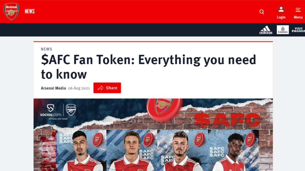仮想通貨AFC(Arsenal Fan Token)とは？