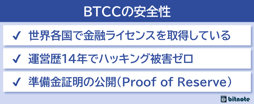 BTCCの安全性